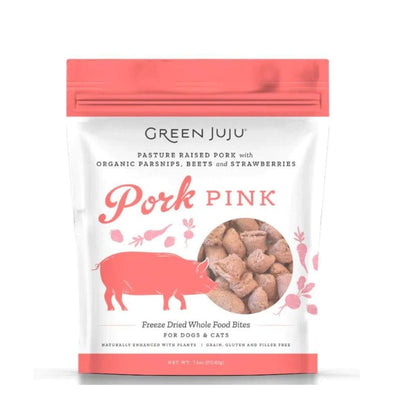 Green Juju Dog Freeze Dried Topper Pork Pink 7.5oz.