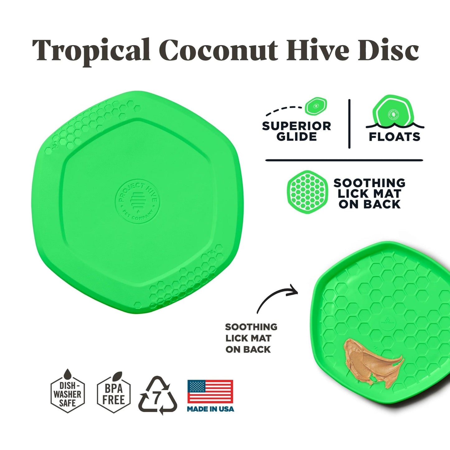 Project Hive Disc/Lickmat Scented Coconut/Green Large