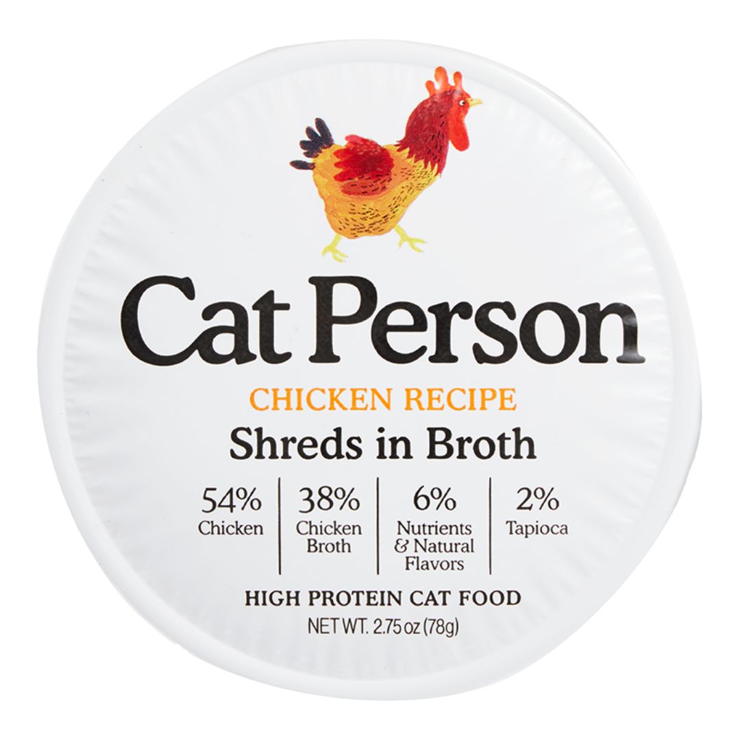 Cat Person Cat Bowl Booster Shreds In Broth Chicken 2.75Oz 24 Pack