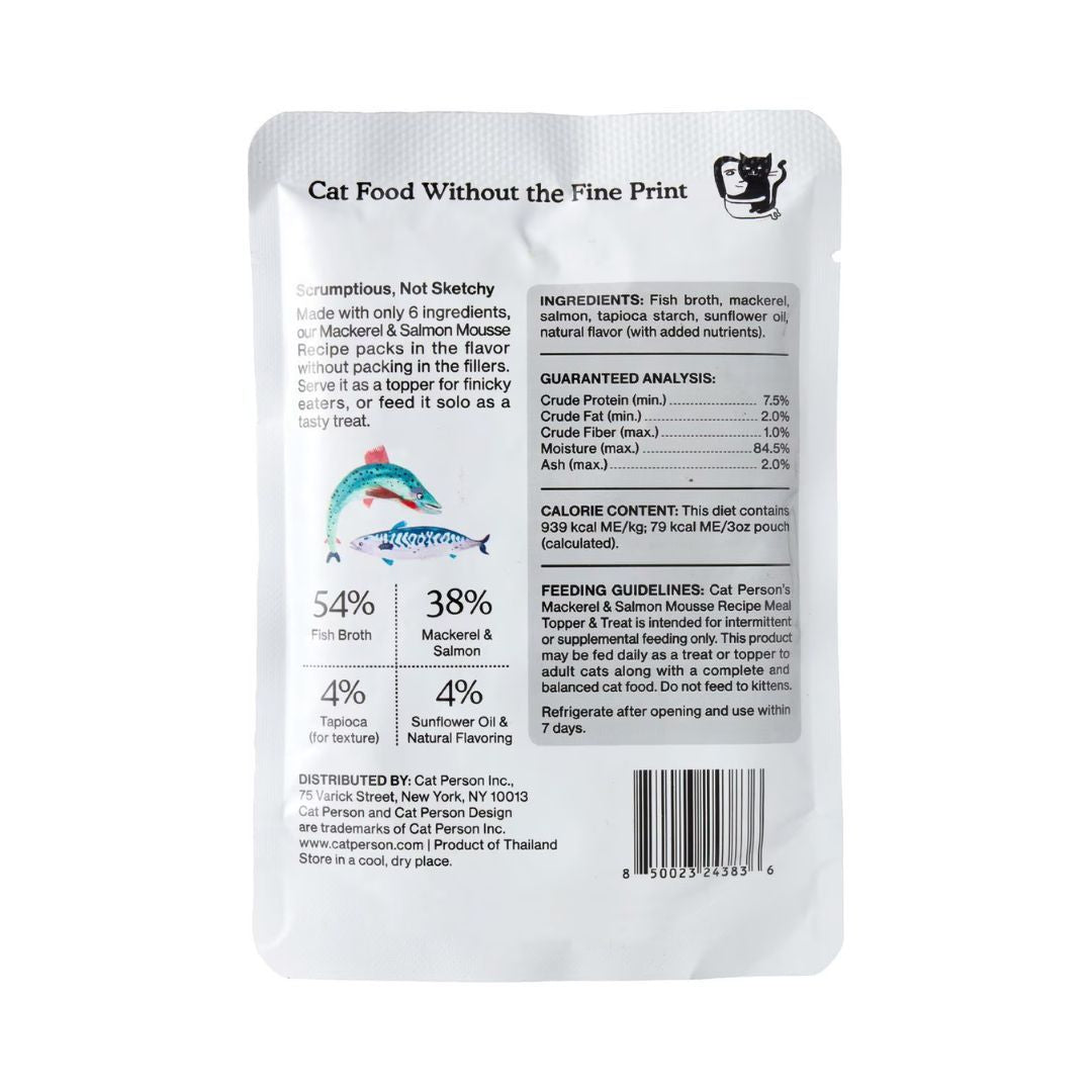 Cat Person Cat Mousse Mackerel & Salmon 3Oz Pouch 12 Pack