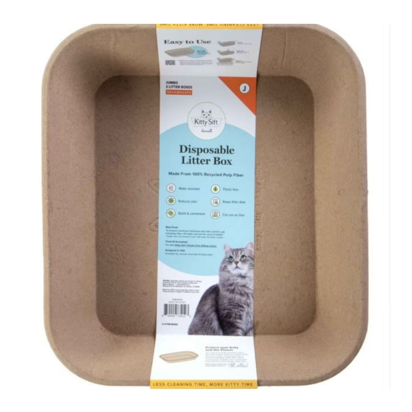 Kitty Sift Disposable Cat Litter Box Jumbo - 3 Pk