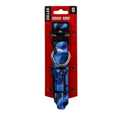 Boss Dog Tactical Adjustable Dog Collar Blue Camo, 1ea/Small, 13-16 in