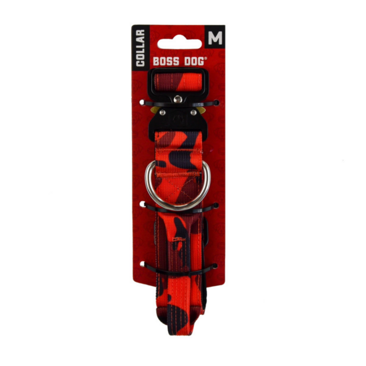 Boss Dog Tactical Adjustable Dog Collar Red Camo, 1ea/Medium, 15-18 in