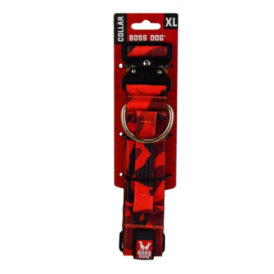Boss Dog Tactical Adjustable Dog Collar Red Camo, 1ea/XLarge, 20-28 in