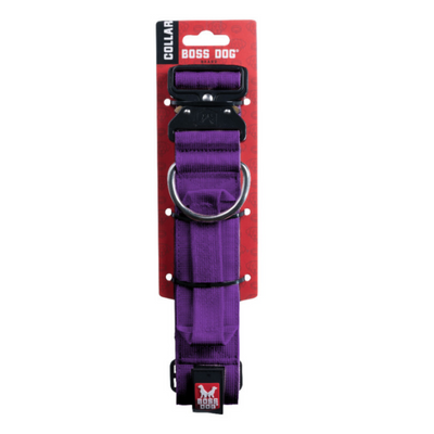 Boss Dog Tactical Adjustable Dog Collar Purple, 1ea/Medium, 15-18 in