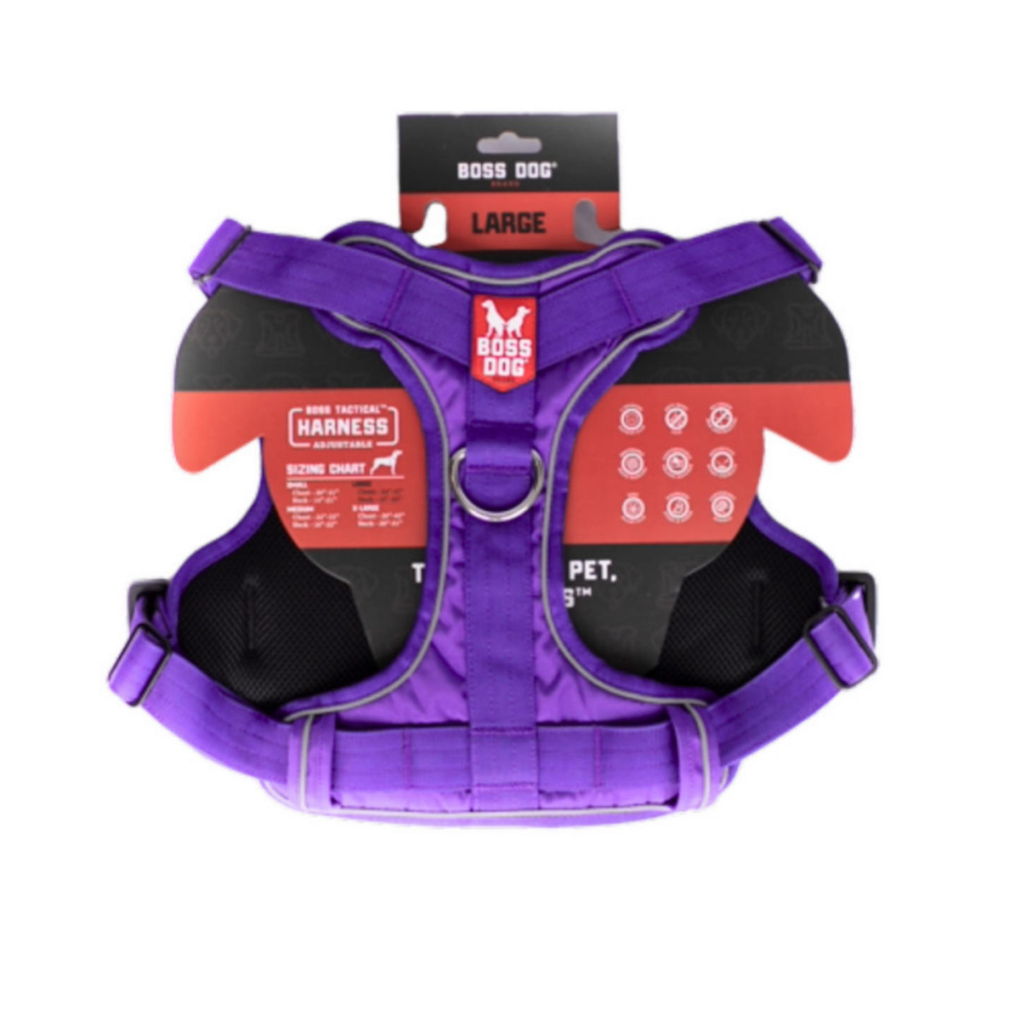 Boss Dog Tactical Dog Harness Purple, 1ea/Large