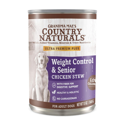 Grandma Mae's Country Naturals Weight Control & Senior Wet Dog Food Chicken Stew, 13oz. (Case of 12)