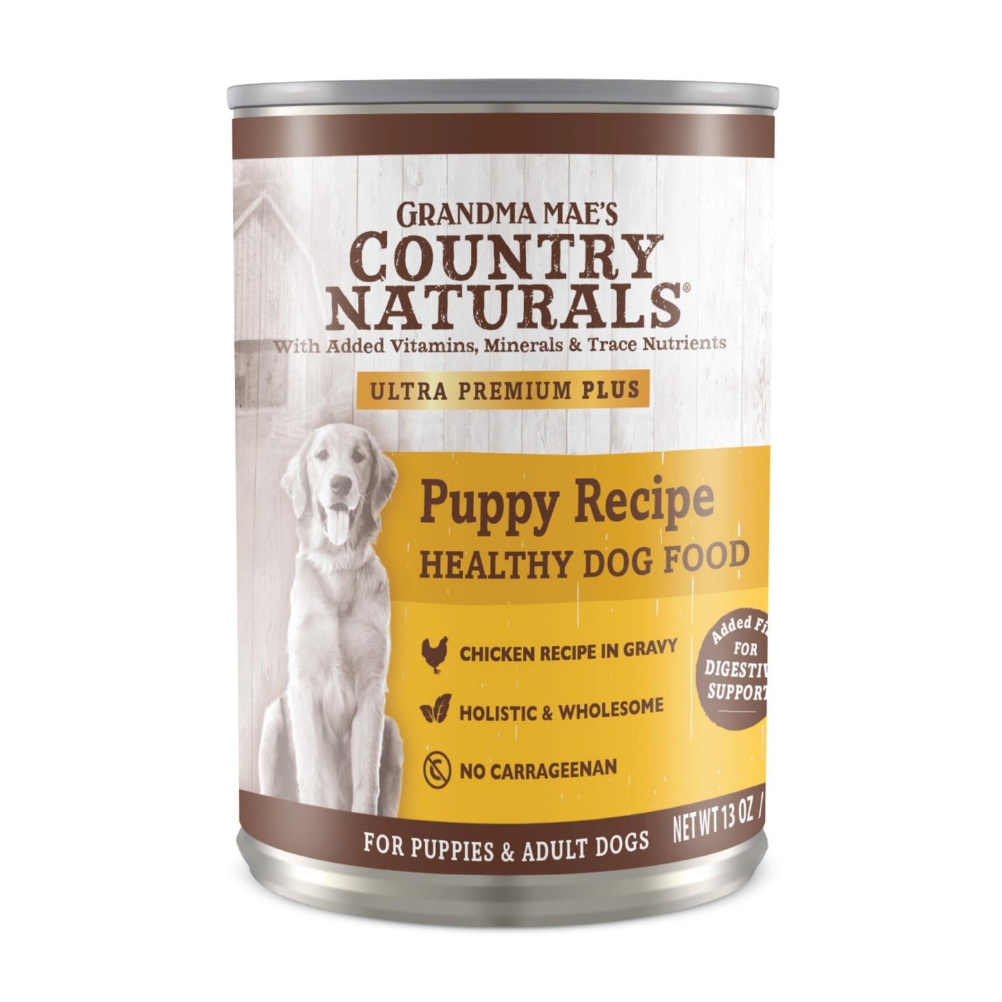 Grandma Mae's Country Naturals Puppy Recipe Wet Dog Food Chicken, 13oz. (Case of 12)