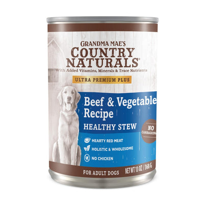 Grandma Mae's Country Naturals Healthy Stew Wet Dog Food Beef & Vegetable, 13oz. (Case of 12)