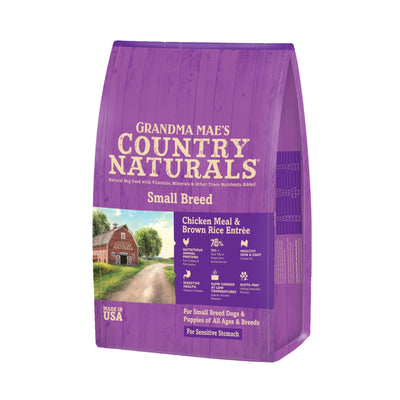 Grandma Mae's Country Naturals Small Breed Sensitive Stomach Dry Dog Food Chicken & Rice, 1ea/4 lb