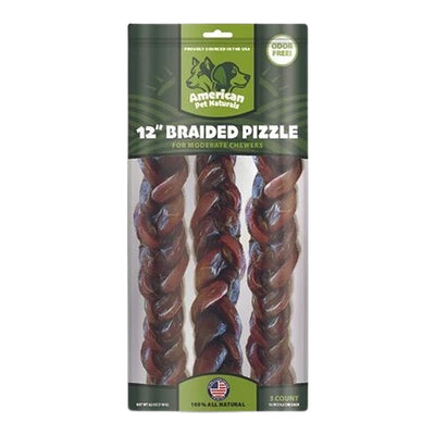 American Pet Naturals Dog Grain Free Braided Bully 12 Inch 3 Count