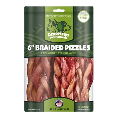 American Pet Naturals Dog Grain Free Braided Bully 6 Inch 6 Count