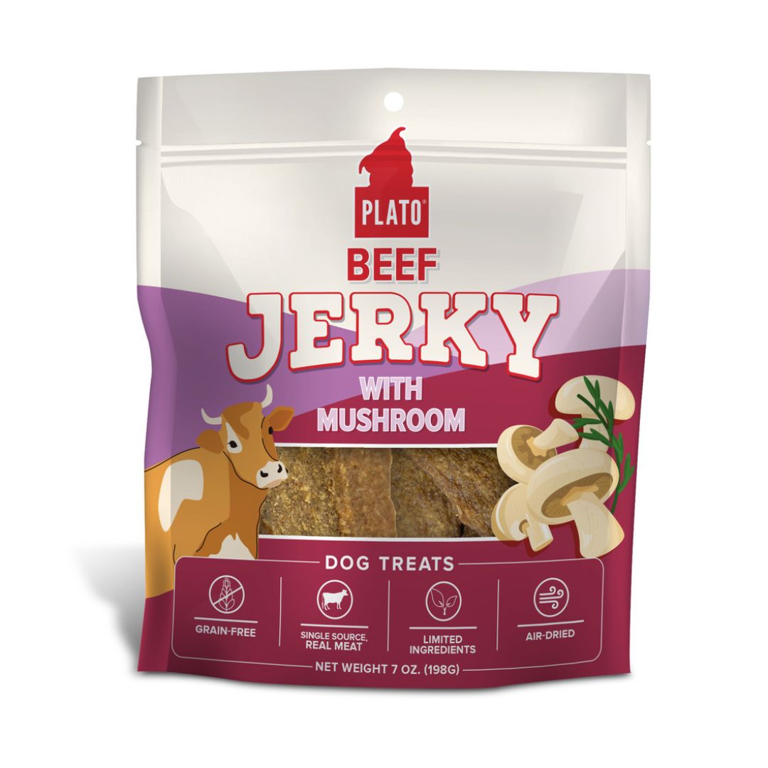 Plato Dog Jerky Beef With Mushroom 7Oz