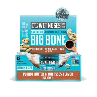 Wet Noses Dog Grain Free Peanut Butter Molasses Big Bones 2oz. (Case of 12)