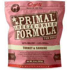 Primal Pet Foods Freeze Dried Dog Food 5.5oz.- Turkey Sardine