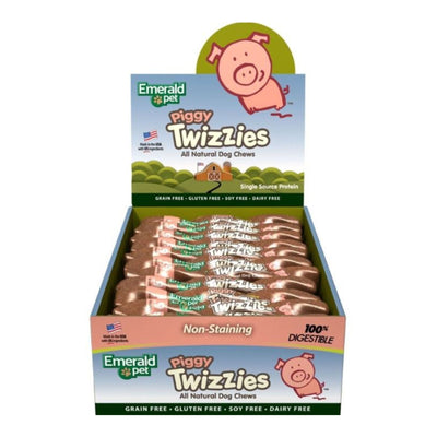 Emerald Pet Twizzies Grain Free Dog Chews Piggy 6-in- 30 Pc