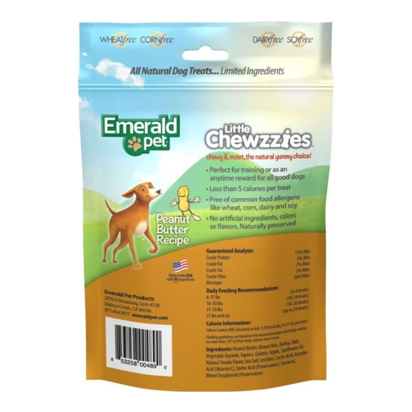 Emerald Pet Little Chewzzies Dog Treats Peanut Butter 5oz.