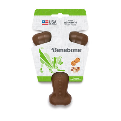 Benebone Wishbone Durable Dog Chew Toy Peanut Butter, 1ea/SM
