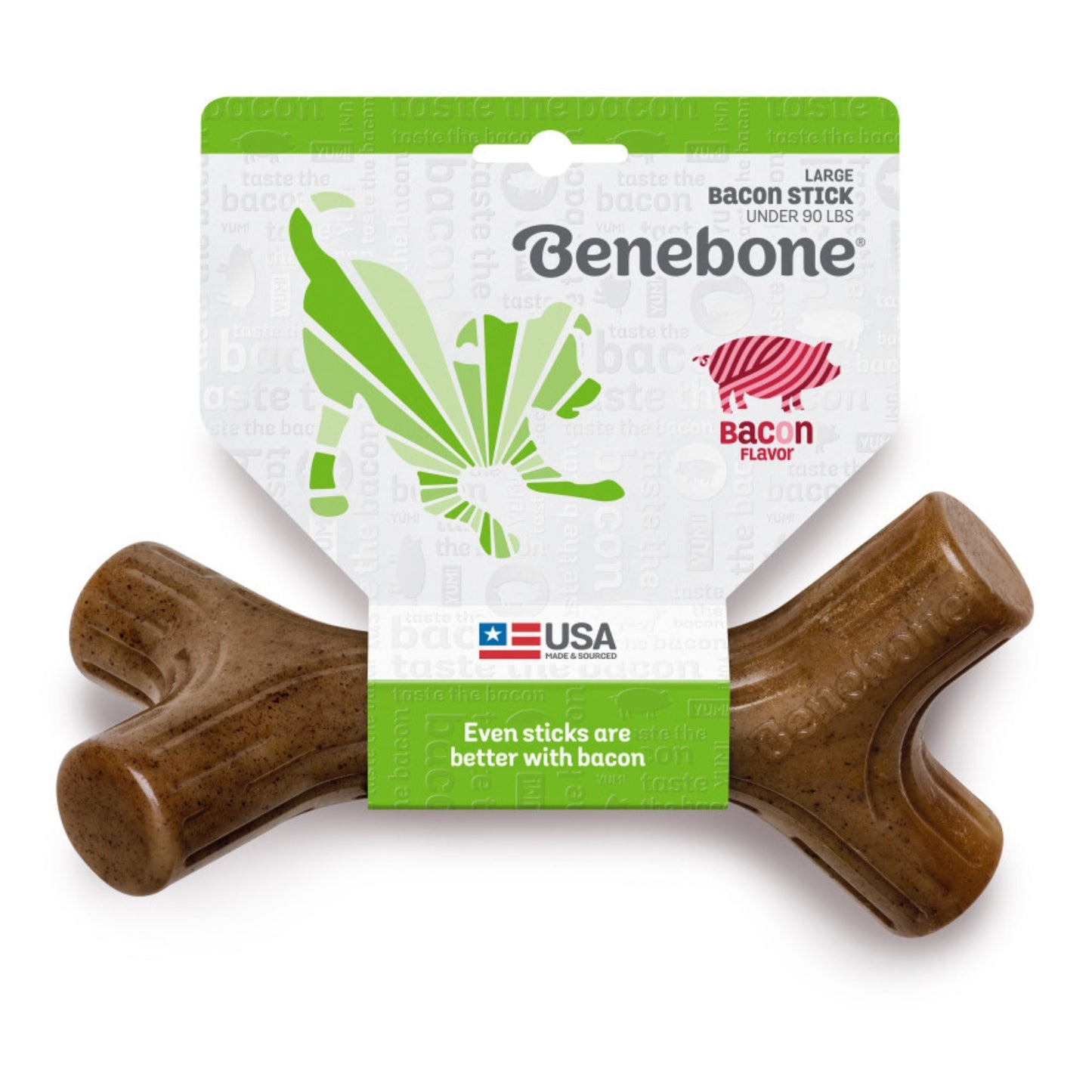 Benebone Stick Durable Dog Chew Toy Bacon, 1ea/LG