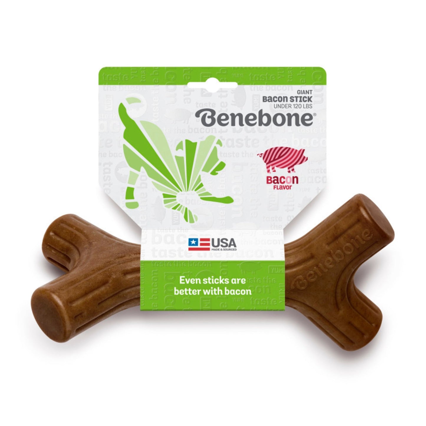 Benebone Stick Durable Dog Chew Toy Bacon, 1ea/XL