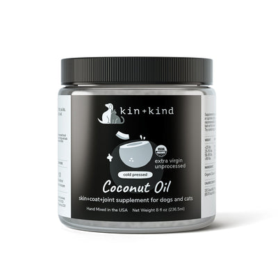 **Kin+Kind Organic Skin+Coat+Joint Supplement Coconut Oil Small 4oz.