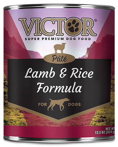 Victor Super Premium Dog Food Wet Dog Food Lamb & Rice Pate 13.2oz. (Case of 12)