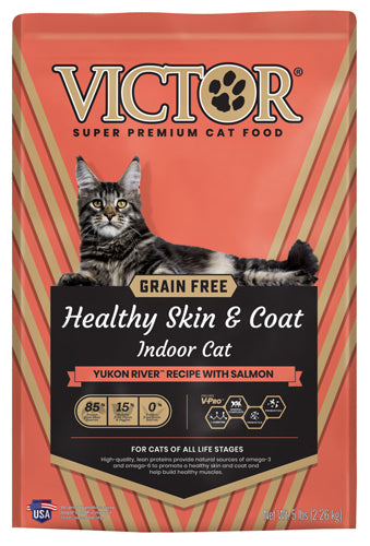 Victor Super Premium Dog Food Healthy Skin & Coat Indoor Dry Cat Food Yukon River w/Salmon 1ea/5 lb