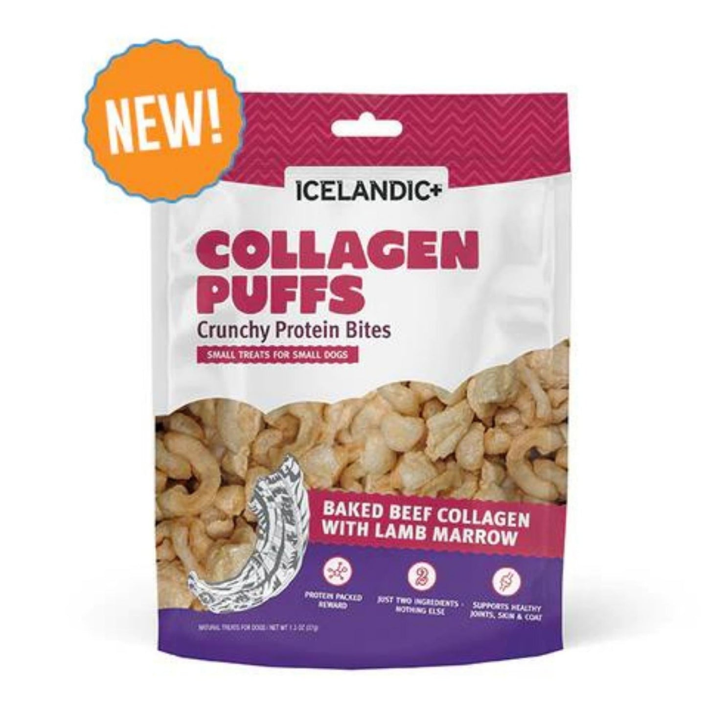 Icelandic Dog Collagen Puffs Bites With Marrow 1.3oz.