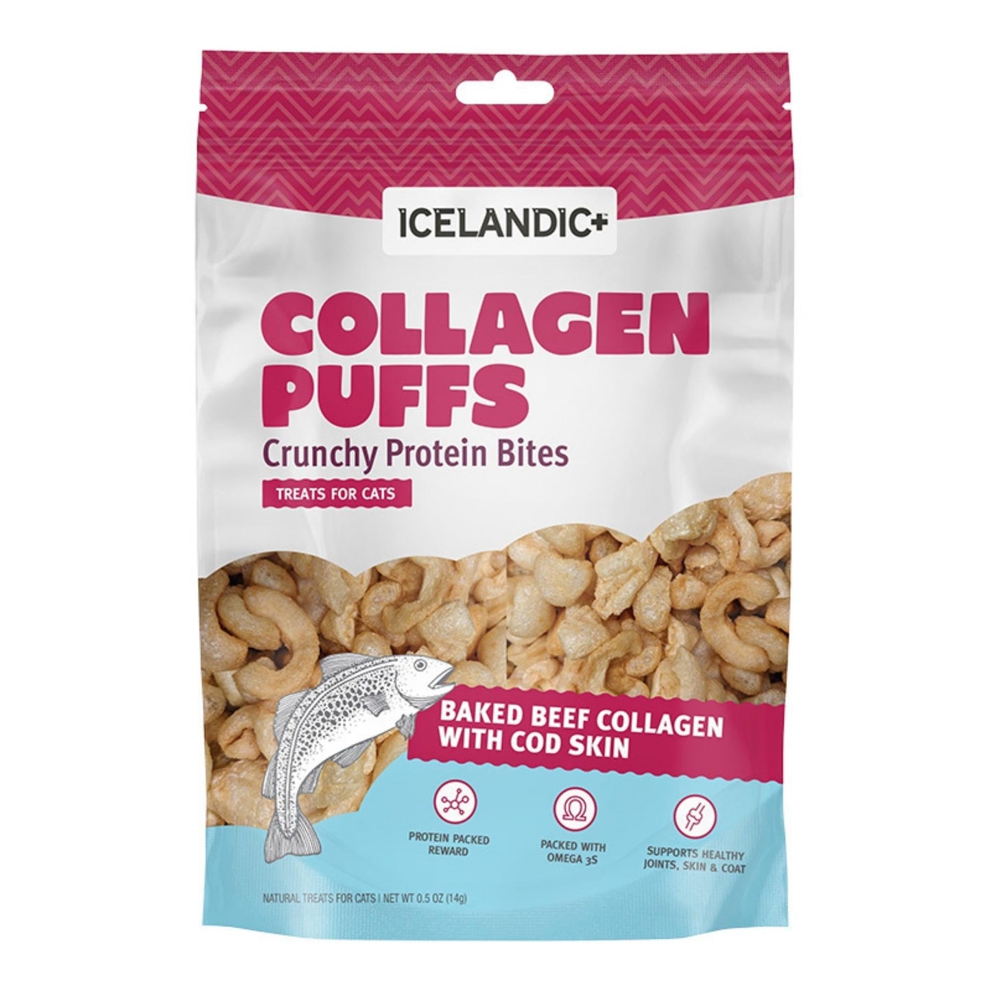 Icelandic Cat Beef Collagen Puffs With Fish 0.5oz.