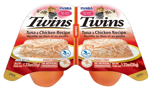 **Inaba Cat Twin Cups Tuna Chicken 6Ct/2.46Oz