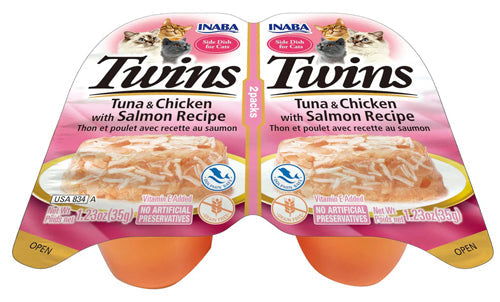 **Inaba Cat Twin Cups Tuna Chicken S Almon 6Ct/2.46Oz