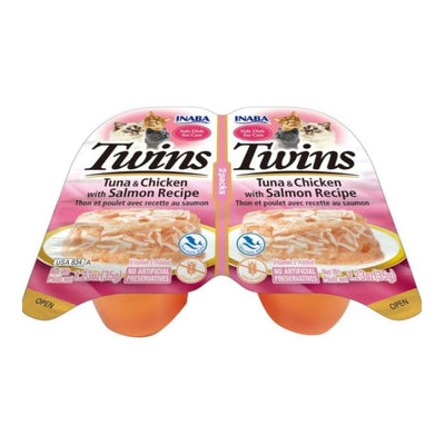 Inaba Twins Side Dish For Cats Tuna/Chiken/Salmon 1.23oz.-2 Pk (Case of 6)