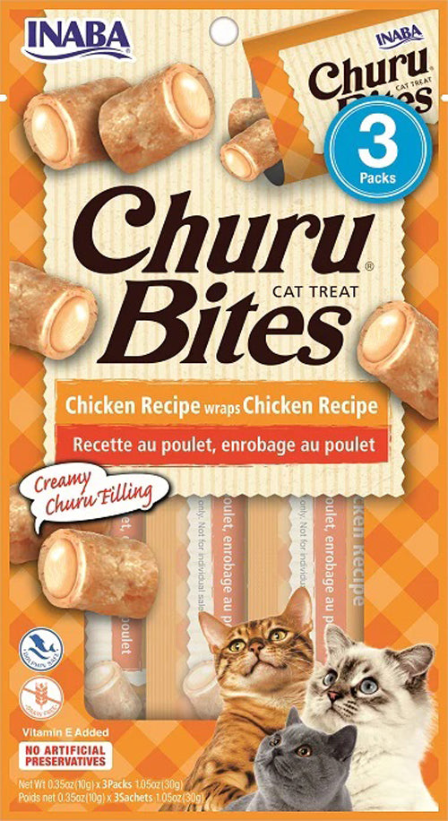 **Inaba Cat Churu Bite Chicken Wrap Chicken 6Ct/1.05Oz