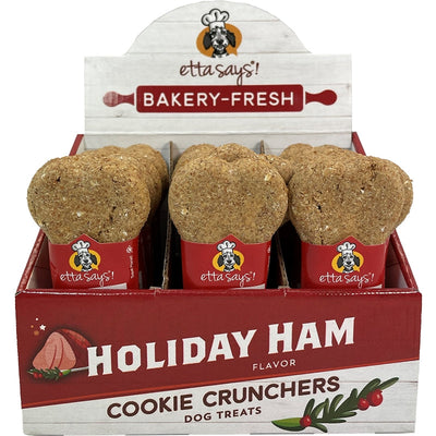 Etta Says Dog 5 Inches Holiday Ham Cookie Cruncher 1oz. 24 Count