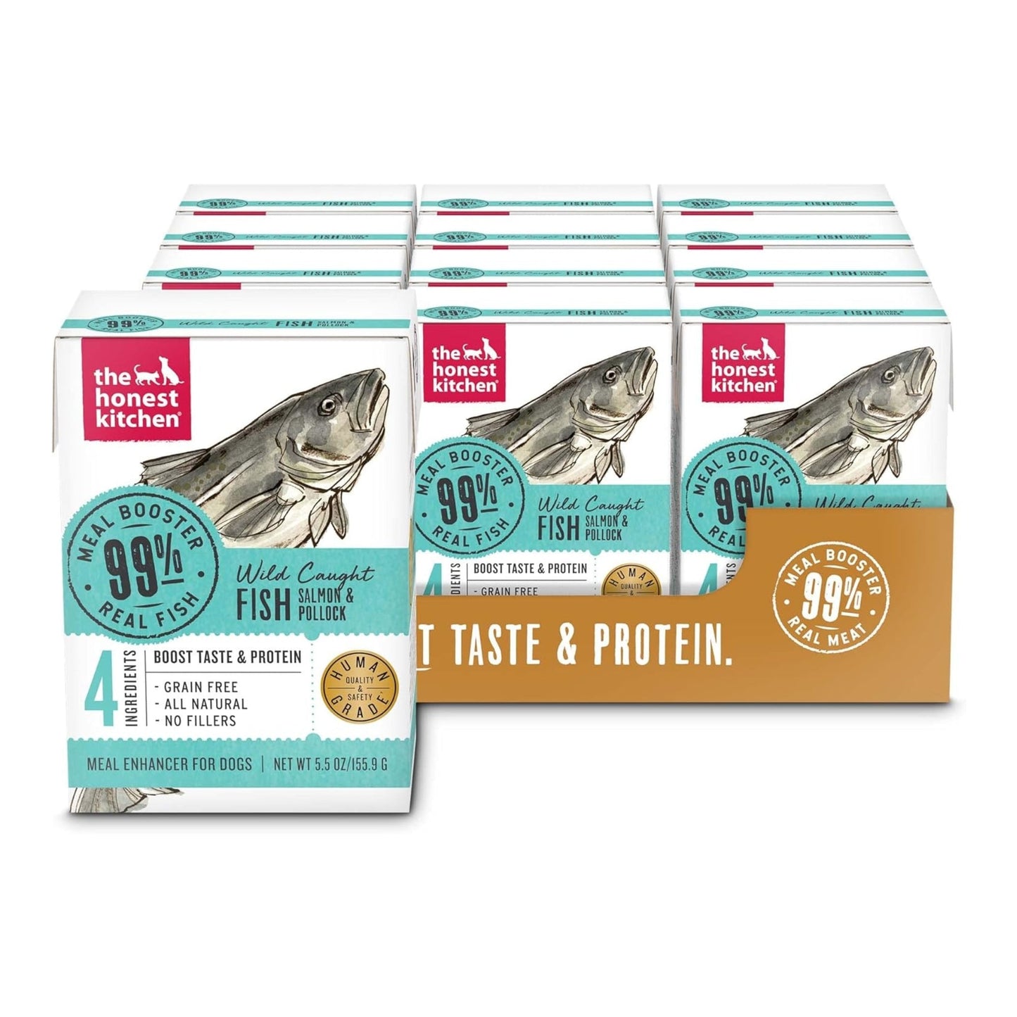 The Honest Kitchen Dog 99% Salmon and Pollock Meal Booster Wet Dog Food 5.5oz. Carton (Case of 12)