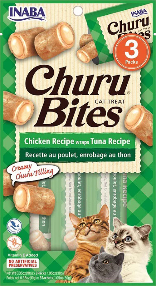 **Inaba Cat Churu Bite Chicken Wrap Tuna 6Ct/1.05Oz