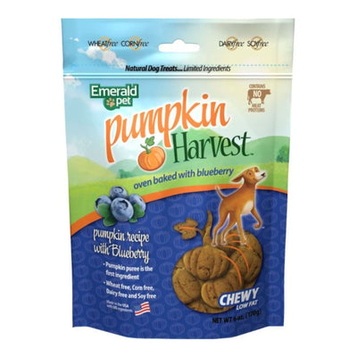 Emerald Pet Pumpkin Harvest Chewy Dog Treats Pumpkin/Blueberry 6oz.