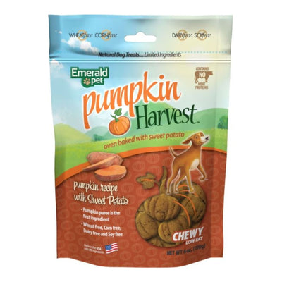 Emerald Pet Pumpkin Harvest Chewy Dog Treats Pumpkin/Sweet Potato 6oz.