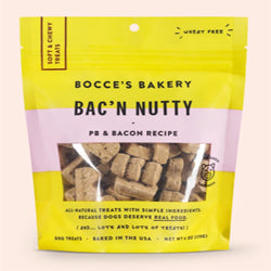 Bocces Bakery Dog Soft And Chewy Bacon Nutty 6oz.