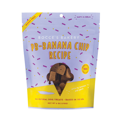 Bocces Dog Soft Chew Peanut Butter Banana Chip 6oz.