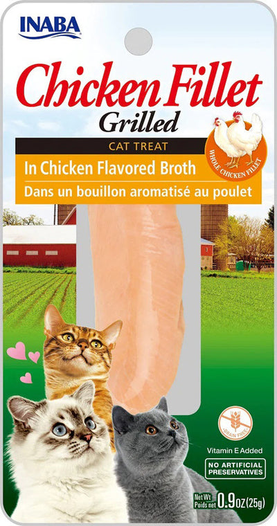 **Inaba Cat Grill Fil Chicken/Chicken Broth 0.9Oz/6Ct.