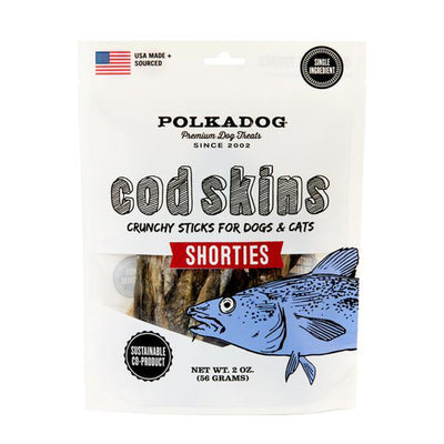 Polka Dog Cod Skin Shorties Dog And Cat Treats; 2 oz.