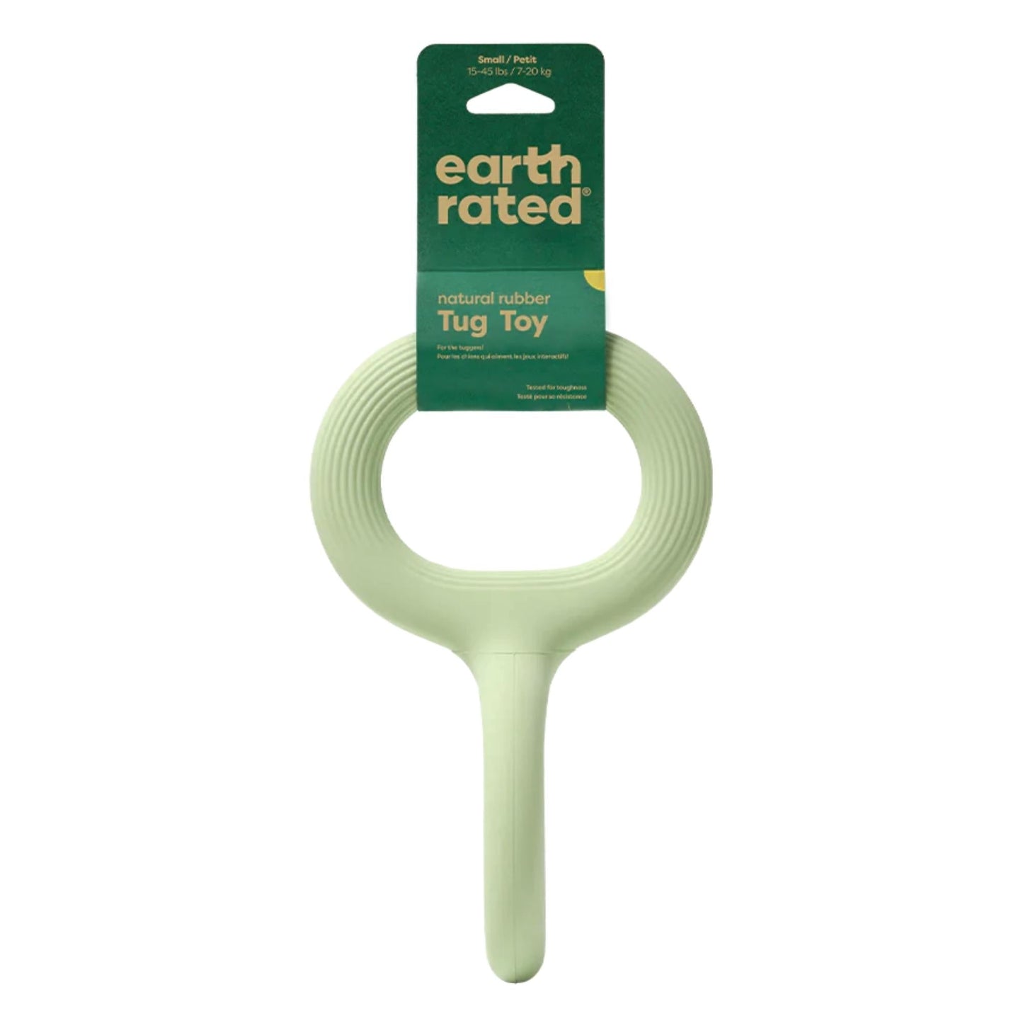 earth Rated Dog Tug Toy Green Rubber Small