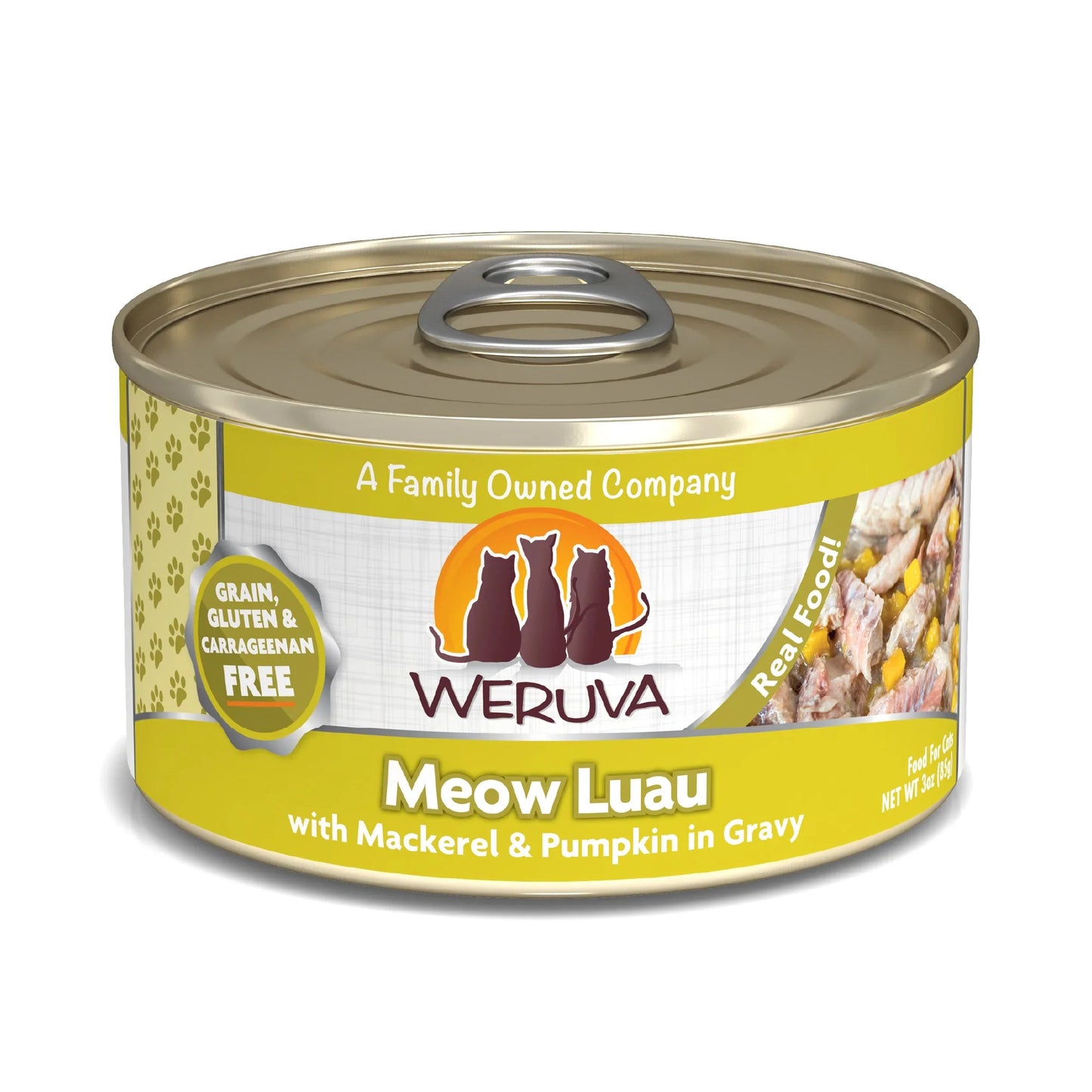 Weruva Cat Meow Luau with Mackerel and Pumpkin in Gravy 3oz. (Case of 24)