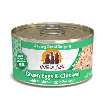 Weruva Cat Green Eggs and Chicken with Chicken and Egg in Pea Soup 3oz. (Case of 24)