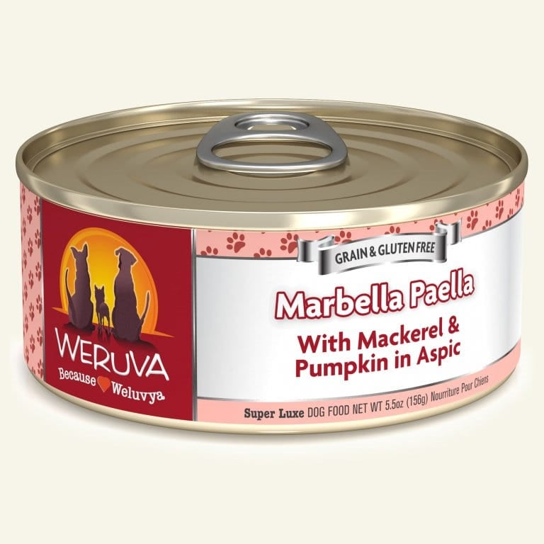 Weruva Dog Marbella Paella with Mackerel and Pumpkin in Aspic 5.5oz. (Case of 24)