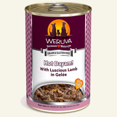 Weruva Dog Hot Dayam! with Luscious Lamb in Gele 14oz. (Case of 12)