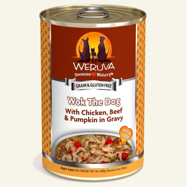 Weruva Wok The Dog With Chicken; Beef And Pumpkin In Gravy 14oz. (Case of 12)
