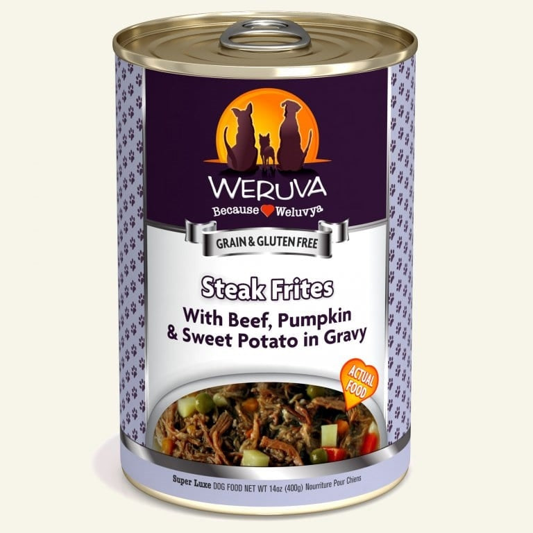 Weruva Dog Steak Frites With Beef; Pumpkin And Sweet Potato In Gravy 14oz. (Case of 12)