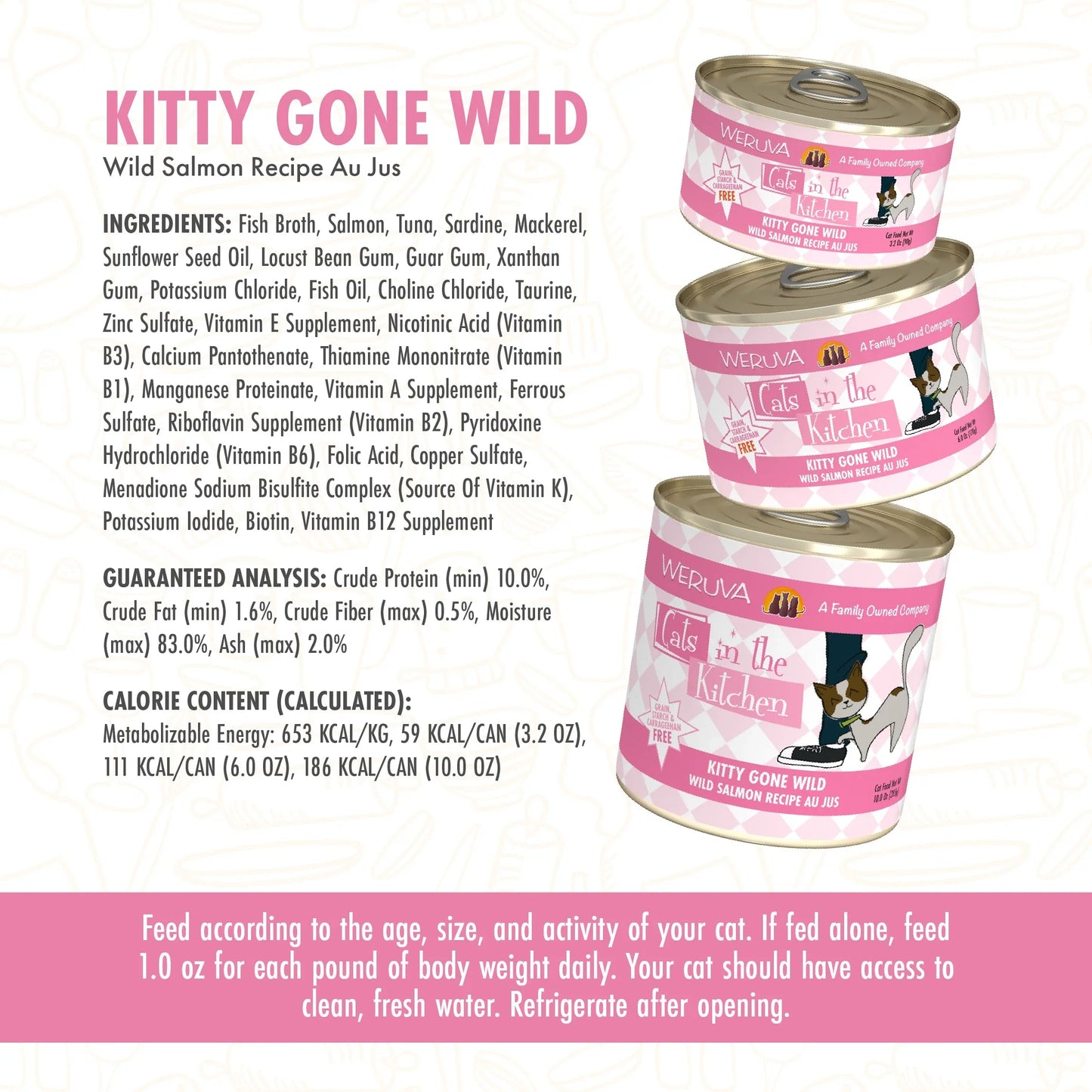 Cats In The Kitchen Kitty Gone Wild - Wild Salmon Recipe 6oz. (Case of 24)